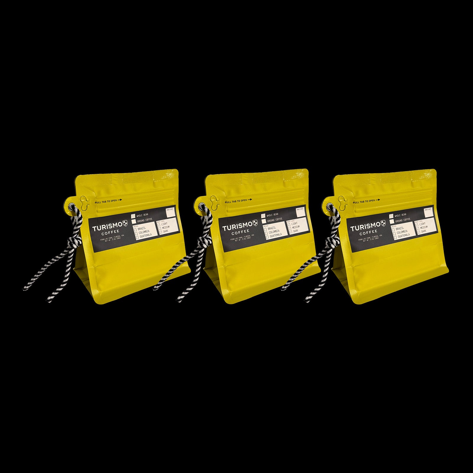 Dark Roast Whole Bean Trio | Brazil, Guatemala, Colombia (3 x 3oz)