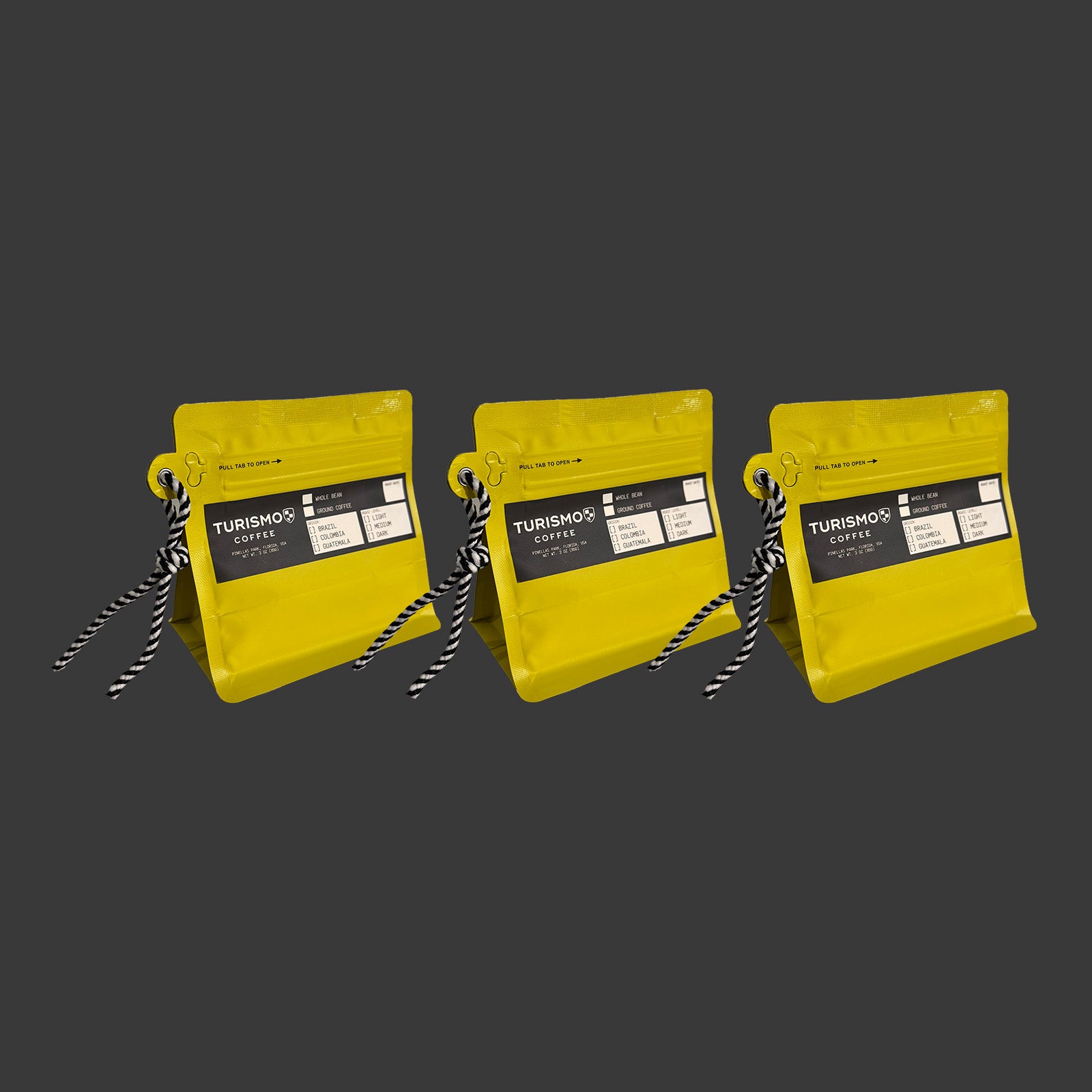 Medium Roast Whole Bean Trio | Brazil, Guatemala, Colombia (3 x 3oz)